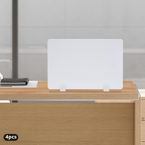4PCS Desk Dividers Office Partitions, Privacy Desk Panel Protective, Acrylic Plexiglass Shield with Clamps for Offices Schools Call Centers - 23.6”L X15.8”W - color: White