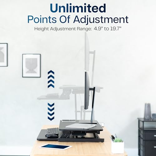 VIVO 32 in Standing Desk Riser, Height Adjustable Workstation - color: Black, size: 32"