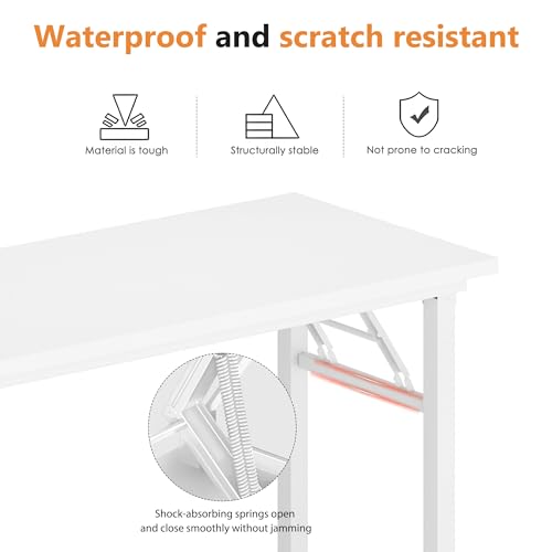 DlandHome 31.5 Inch Small Folding Computer Desk for Home Office, White - color: White + White, size: 31.5 Inches