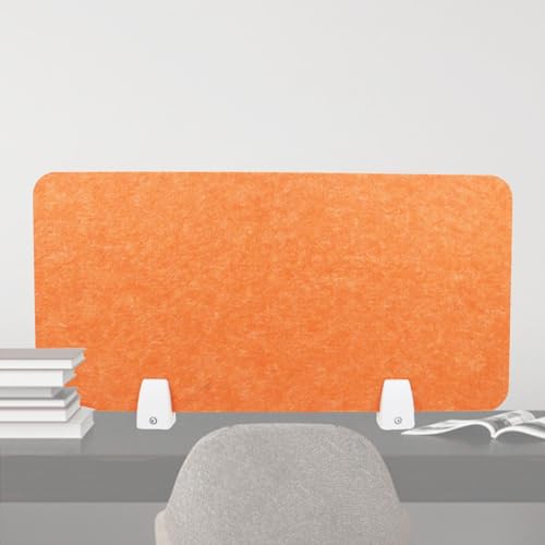 Desk Divider Privacy Panel Desk Privacy Panel Tall 11inch, Office Desktop Absorbing Cubicle Screen/Foam Felt Partitions Shields with 2 Clamps for Classroom Home Library Learning, N,Orange-Width 60cm/ - color: Ligjt Grey, size: Width 60cm/23.6inch