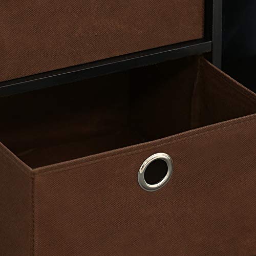 Furinno Basic 6-Cube Book Shelf with Open Shelf, 3 x 2, Espresso - color: Espresso/Brown, size: 6-Cube with Bin