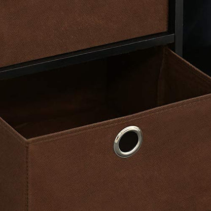 Furinno Basic 6-Cube Book Shelf with Open Shelf, 3 x 2, Espresso - color: Espresso/Brown, size: 6-Cube with Bin