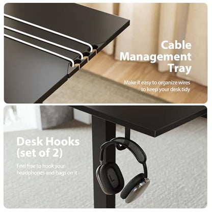 Agilestic 75 x 61 Inch L Shaped Electric Standing Desk, Black - color: Black, size: 75x61 Inch