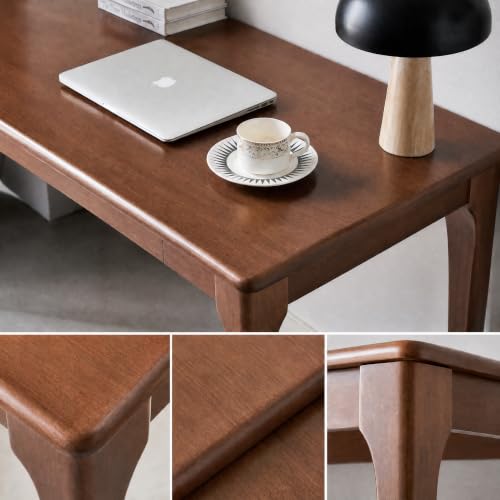 40" Solid Wood Desk with Drawers, Small Writing Desk & Wooden Computer Desk - size: 40inch