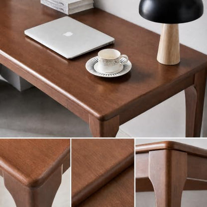 40" Solid Wood Desk with Drawers, Small Writing Desk & Wooden Computer Desk - size: 40inch