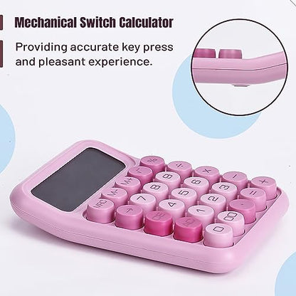 Mr. Pen- Mechanical Switch Calculator, 12 Digit Large LCD Display, Pink | With Big Buttons, Mechanical Switch Calculator for Home, School, Office - color: Pink