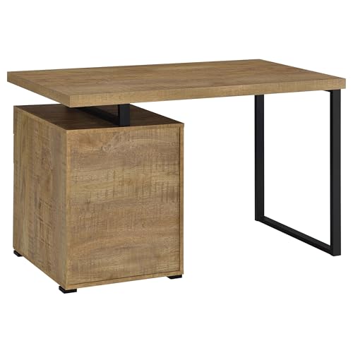 Coaster Brennan 47-Inch Rectangular 3-Drawer Desk with Storage Mango 800787 - color: Mango/Black