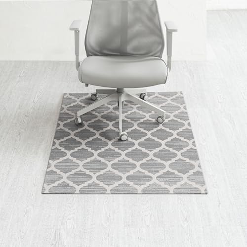 Anji Mountain Rug'd Office Chair Mat for Carpet & Hardwood Floor - Jacquard Woven, Anti-Slip Backing, Low Pile, Floor Protector Desk Chair Mat, Office Rugs for Rolling Chairs (Nickel - 40" x 54") - color: Nickel, size: 40" x 54"