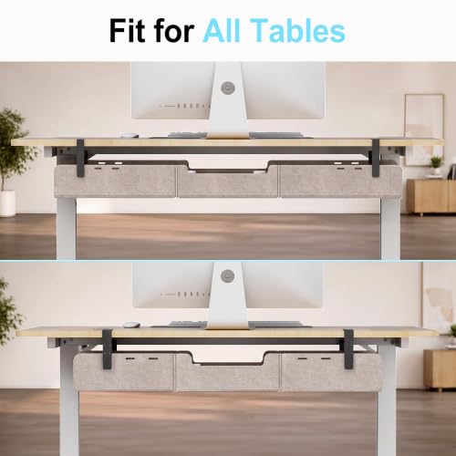 No-Drill Under Standing Desk Cable Management,31.5" L,Beige - color: Beige, size: 31.5"