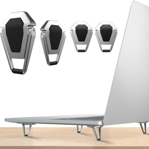 Laptop Stand Portable,Mini Invisible Laptop keyboard Riser for 12-20"Laptop - color: Silver-4