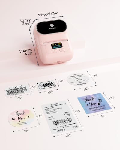 Phomemo M110 Label Maker with 3 Tapes, Bluetooth Portable Thermal Printer - color: Pink
