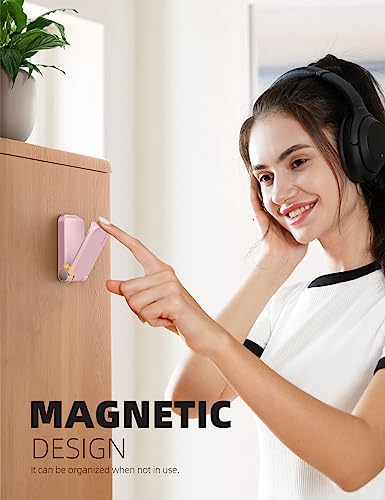 Lamicall Headphone Stand, Sticky Headset Hanger, Adhesive Headphone Holder | Headset Hook Mount Clip Under Desk, Earphone Clamp for Airpods Max, HyperX, Sennheiser, Pink - style: Pink - One Pack