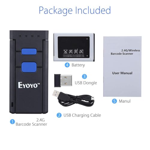 Eyoyo 3-in-1 Portable Mini 1D Inventory Bluetooth Barcode Scanner Wireless