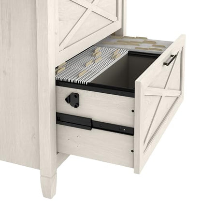 Bush Home Key West 2 Drawer Lateral File Cabinet in Linen White Oak, Document Storage for Home Office, Accent Chest with Drawers - color: Linen White Oak