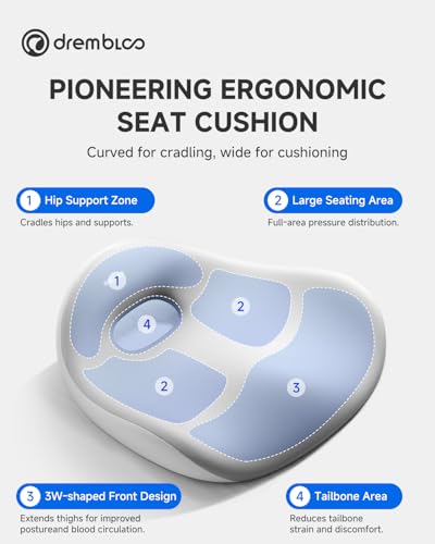 Extra Large Seat Cushion, Premium Memory Foam Office Chair Cushions for Long Sitting Sciatica & Tailbone & Back Pain Relief, Ergonomic Pressure Relief Seat Cushions for Car, Desk Chair - size: X-Large