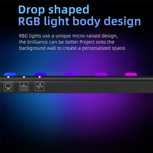 Focket RGB Monitor Light Bar, 2 in 1 Curved 7 Colors TV Backlight Computer Light Bar, Voice Activated Screen Light Bar with Timer, Stepless Dimmer, Dynamic Music Rhythm, Touch Control