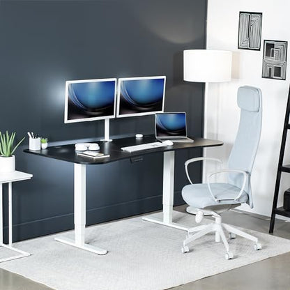 VIVO Black 63 x 32 in Standing Desk, DESK-KIT-2W1B - color: Black Top / White Frame, size: 63 x 32