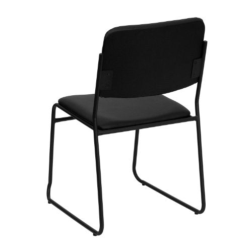 Flash Furniture 5 Pack HERCULES Series 500 lb. Capacity High Density Black Vinyl Stacking Chair with Sled Base | Sled Base, Vinyl Upholstery, 500 LBS. Weight Capacity - color: Black Vinyl/Black Frame, size: Set of 5