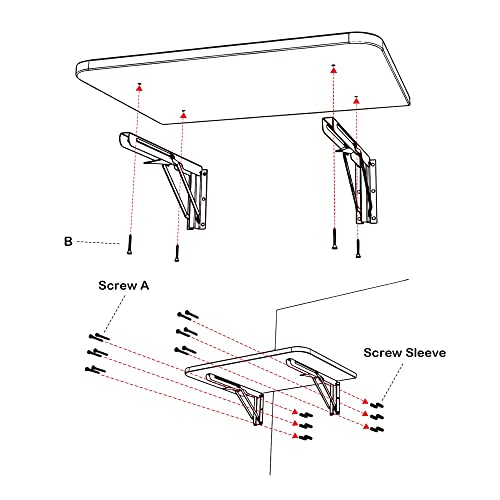 Yescom Wall Mounted Floating Folding Desk Wooden PC Dining Drop Leaf Table - color: White