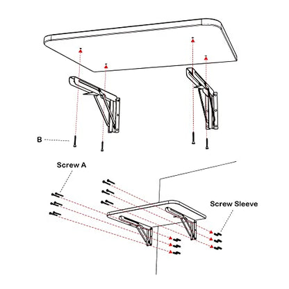 Yescom Wall Mounted Floating Folding Desk Wooden PC Dining Drop Leaf Table - color: White
