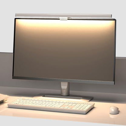Computer Monitor Lamp, Screen Anti Blue Light Bar, 3 Color Temp Infinite Dimming Eye Light with Touch Control (White)