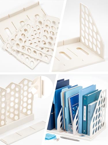 File Holder for Desk, Desktop Document Organizer | 3-Sections Plastic Office Folder Organizers Accessories for Home, School