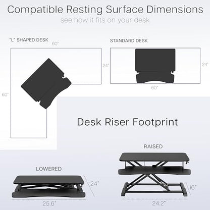 VIVO White 26 in Standing Desk Converter, DESK-V026KW - color: White, size: 26"