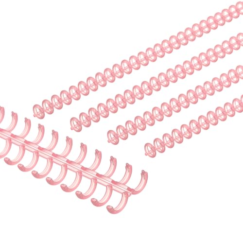 PATIKIL 8.5mm(1/3") Plastic Spiral Binding Coils, 30 Pcs Binding Spirals 20-25 Sheet Capacity Binding Spirals for Binding Paper Sheets, Transparent Red - color: Transparent Red, size: 8.5mm(1/3")
