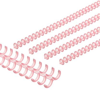 PATIKIL 8.5mm(1/3") Plastic Spiral Binding Coils, 30 Pcs Binding Spirals 20-25 Sheet Capacity Binding Spirals for Binding Paper Sheets, Transparent Red - color: Transparent Red, size: 8.5mm(1/3")