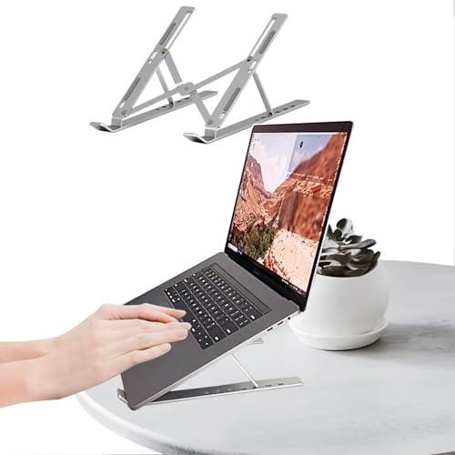 Portable Laptop Stand, Ergonomic Laptop Mount Support, Detachable Laptop Riser Notebook Holder Stands Compatible with MacBook, Dell, Lenovo More 16-18" Laptops, Silver - color: M-Silver, size: for 16"-18" Laptop