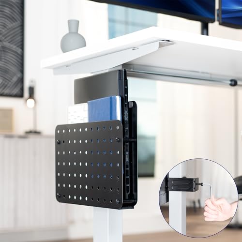 VIVO Black Clamp-on 14 x 11 in Desk Leg Laptop Mount Holder, Mount-LHS1