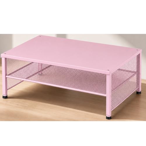 OPNICE 2-Tier Computer Monitor Stand Riser, Laptop Stand for Desk, Desk Organizer for Office, Home and School Supplies, Pink - color: Pink, size: 2-tier