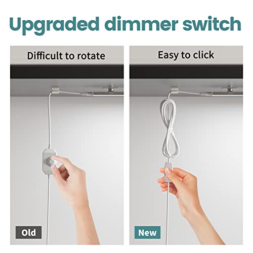 ASOKO Under Cabinet Light Plug in, Dimmable 5000K, 4 Pack 12 inch - color: Cold White 5000K, size: Manual switch-4 pack