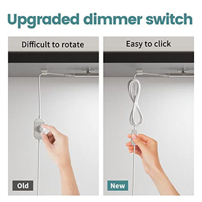 ASOKO Under Cabinet Light Plug in, Dimmable 5000K, 4 Pack 12 inch - color: Cold White 5000K, size: Manual switch-4 pack