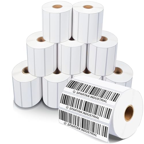 4" X 1" Direct Thermal Labels (13000 Count, 10 Rolls) - Barcode Labels | Wide Thermal Sticker Roll for Carton and Product Identification - Compatible With Zebra and Rollo Printers - size: 4" X 1"