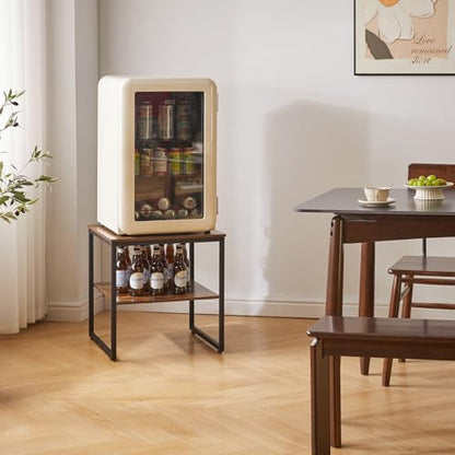 Aibiju Small Table Stand 20 Inch, Multi-Functional Side & Printer Accent Table with Storage Shelf, Rustic Brown YD-TM153H - color: Rustic Brown, style: Basic