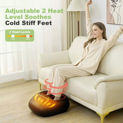 LINGTENG Foot Massager, Heated Foot Massager (Agate Black) | Deep Kneading-Detachable Washable-Home Office Underdesk-Men Women Parent Senior-Birthday Anniversary Christmas Valentine Gift - color: Agate Black