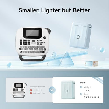NIIMBOT D110 Bluetooth Label Maker Machine with 1Tape for Home Use, Blue - color: Blue