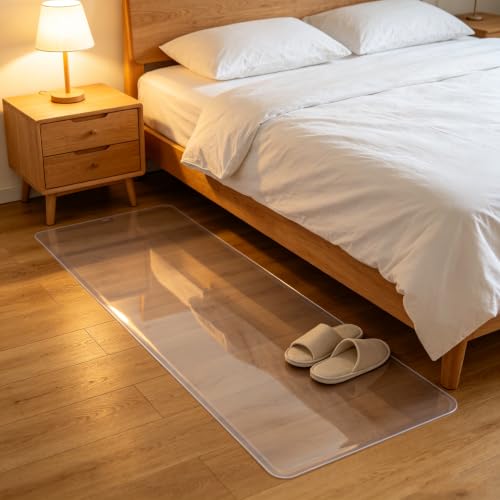 2x6ft Plastic Runner,24"x72" Vinyl Runners for Foors,60 mil Thick Clear Mat Hard Floor,Plastic Rugs Protection for Entryway Hallaway Office - color: Clear, size: 2x6ft
