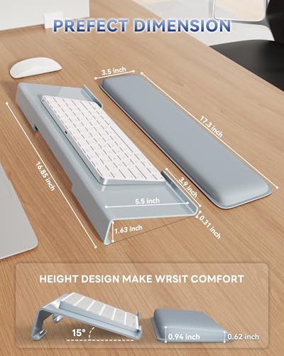Laborio Computer Keyboard Wrist Rest, Keyboard Riser Stand for Desktop - color: Gray