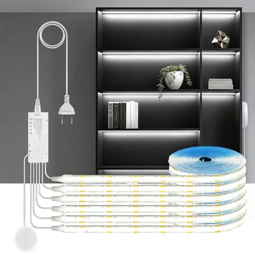 12V COB LED Strip Lights Kit 3.3Ft 6-in-1 Self-Adhesive with 36W Adapter - color: White, size: 3.3Ft