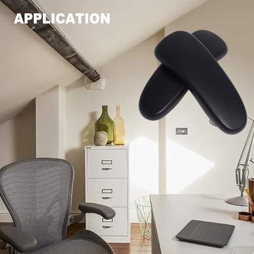 Office Chair Arm Pads for Aeron Chair Graphite, Polyurethane, 2 Pack | Replacement for Herman Miller Classic Aeron Chair, Graphite Finish, Comfortable Desk Armrest Pads