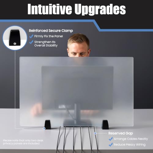 2-Piece Desk Dividers, 30" x 18" Desk Privacy Panels, Frosted Acrylic Office Partitions, Table Divider with Clamps, Privacy Dividers for Schools Office Call Centers Workstation - size: 30" x 18"