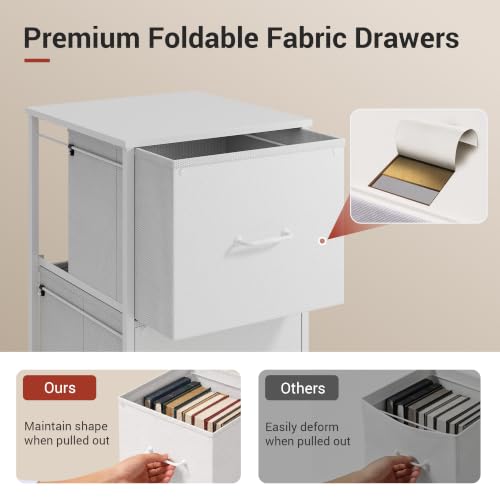 DEVAISE 2 Drawer Mobile File Cabinet with Open Storage Shelf - color: White