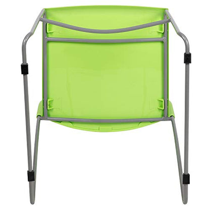 Flash Furniture Hercules Stack Chair with Air-Vent Back, Green | Sled Base, Powder Coated, 661 LBS. Weight Capacity - color: Green, size: Set of 1