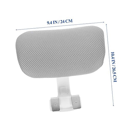 Chair Head Pillow White Headrest Pillow for Office Chair Ergonomic Design Easy to Install Adjustable Height - color: White