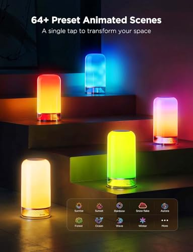 Govee RGBIC Smart Table Lamp 2, Touch Bedside Small Table Lamp (Corded) (Pack of 2) - size: Small (Pack of 2)