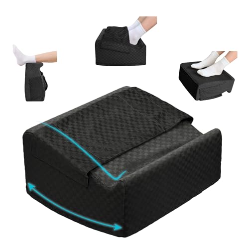 Under Desk Footrest with Rocking Base & Warming Cover, Black Check | Washable velvet cover | 15° tilt + rocking base | 2 heights: 6.1"/7.3" | Non-slip | Office, gaming, home - color: Black Checkered Pattern, size: 12.6" L x 15" W x 7.3"
