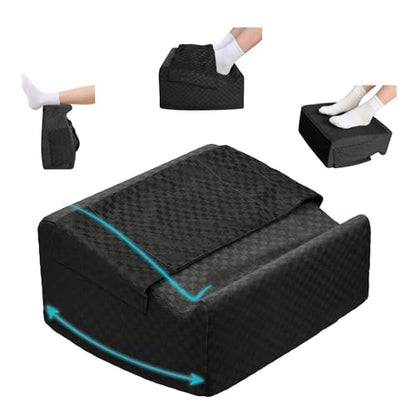 Under Desk Footrest with Rocking Base & Warming Cover, Black Check | Washable velvet cover | 15° tilt + rocking base | 2 heights: 6.1"/7.3" | Non-slip | Office, gaming, home - color: Black Checkered Pattern, size: 12.6" L x 15" W x 7.3"