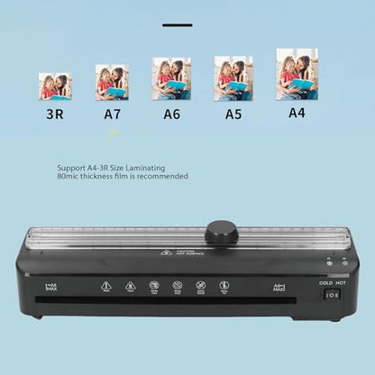 Laminator Machine, A4 Thermal Laminator Machine, Hot and Cold Thermal Laminator, for Doc Posters Photo, Personal Laminating Machine, for Home Office School (Dpofirstu4omsg9vc-12)